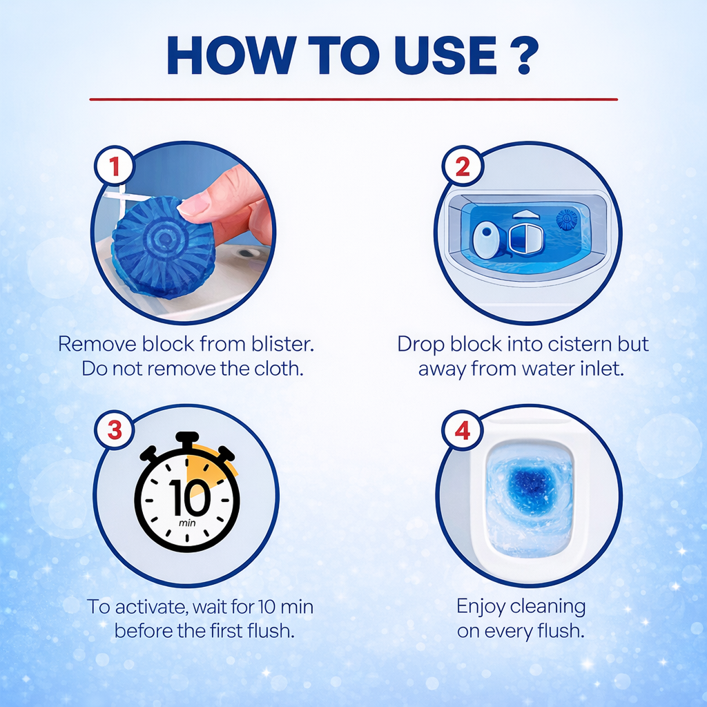 Drop-In Toilet Cleaning Tablets – Clean, Deodorize & Freshen Automatically